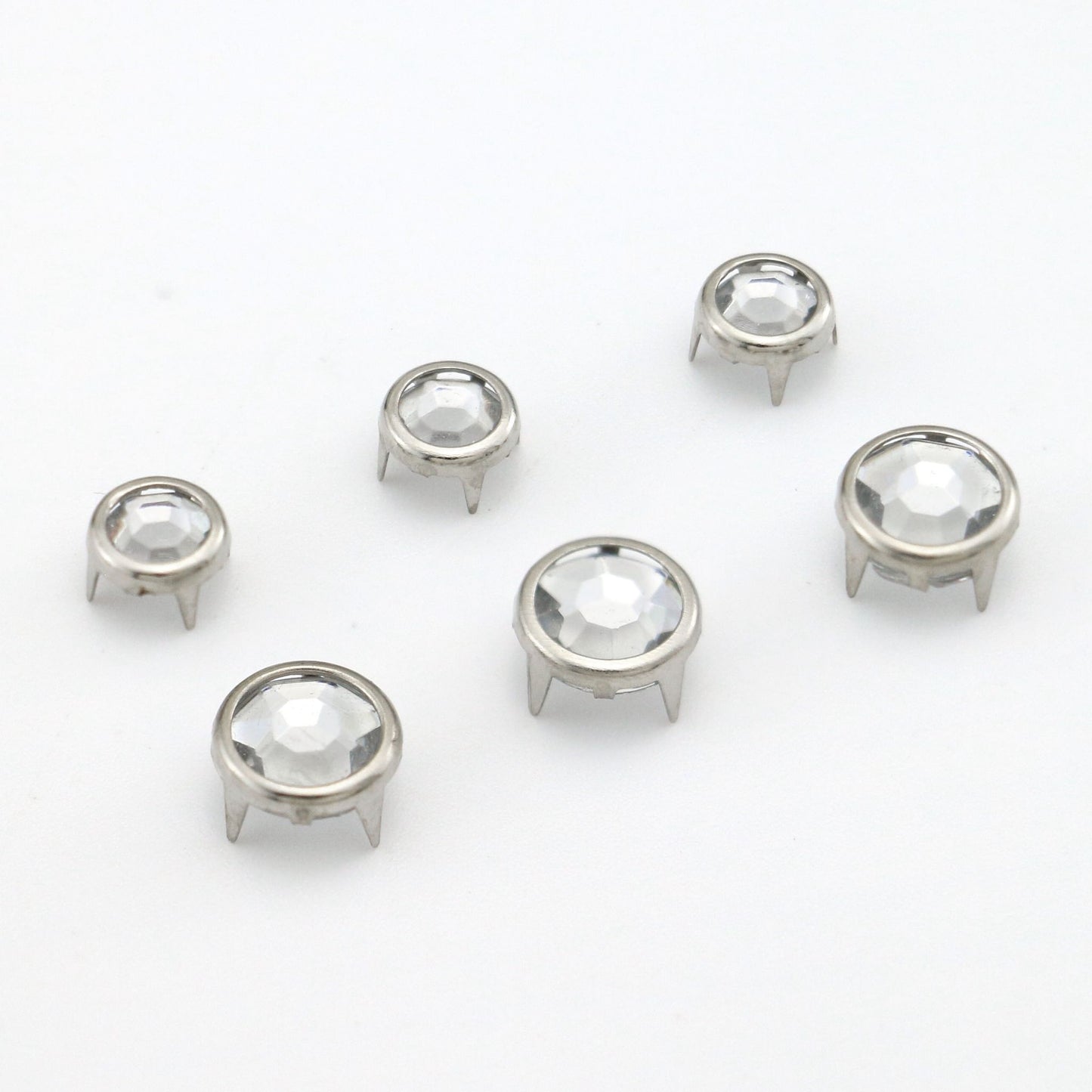Rivets - 4 Prong With Transparent Rhinestone Stone