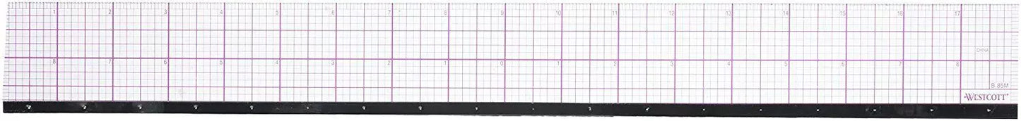 Westcott 8ths Graph Beveled Ruler Metal Edge 18-Inch