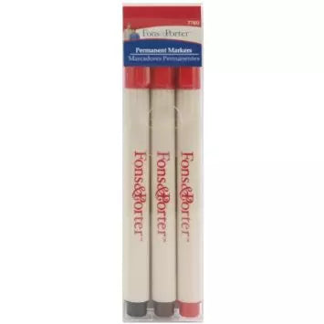 Set Of Three Fine Tip Permanent Fabric Markers By Fons & Porter
