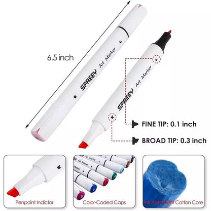 SPREEY 42 Set of Dual-Tip Alcohol Art Markers