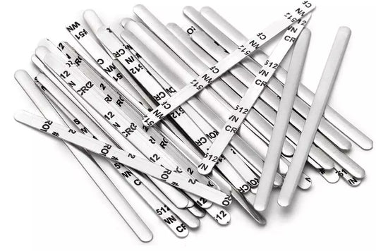 Adhesive Aluminum Nose Bridge Strips for Face Mask (100 Pack)