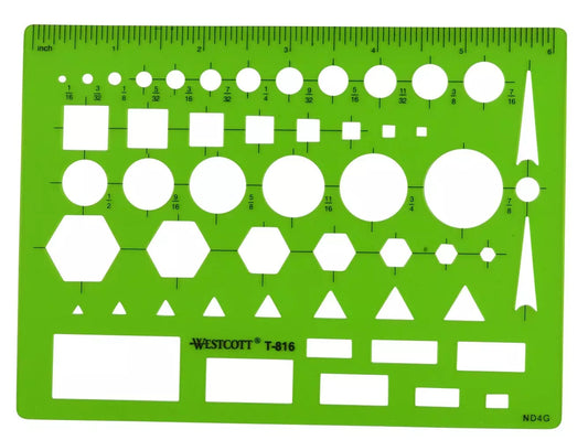 Westcott Lettercraft All-Purpose Plastic Template Green