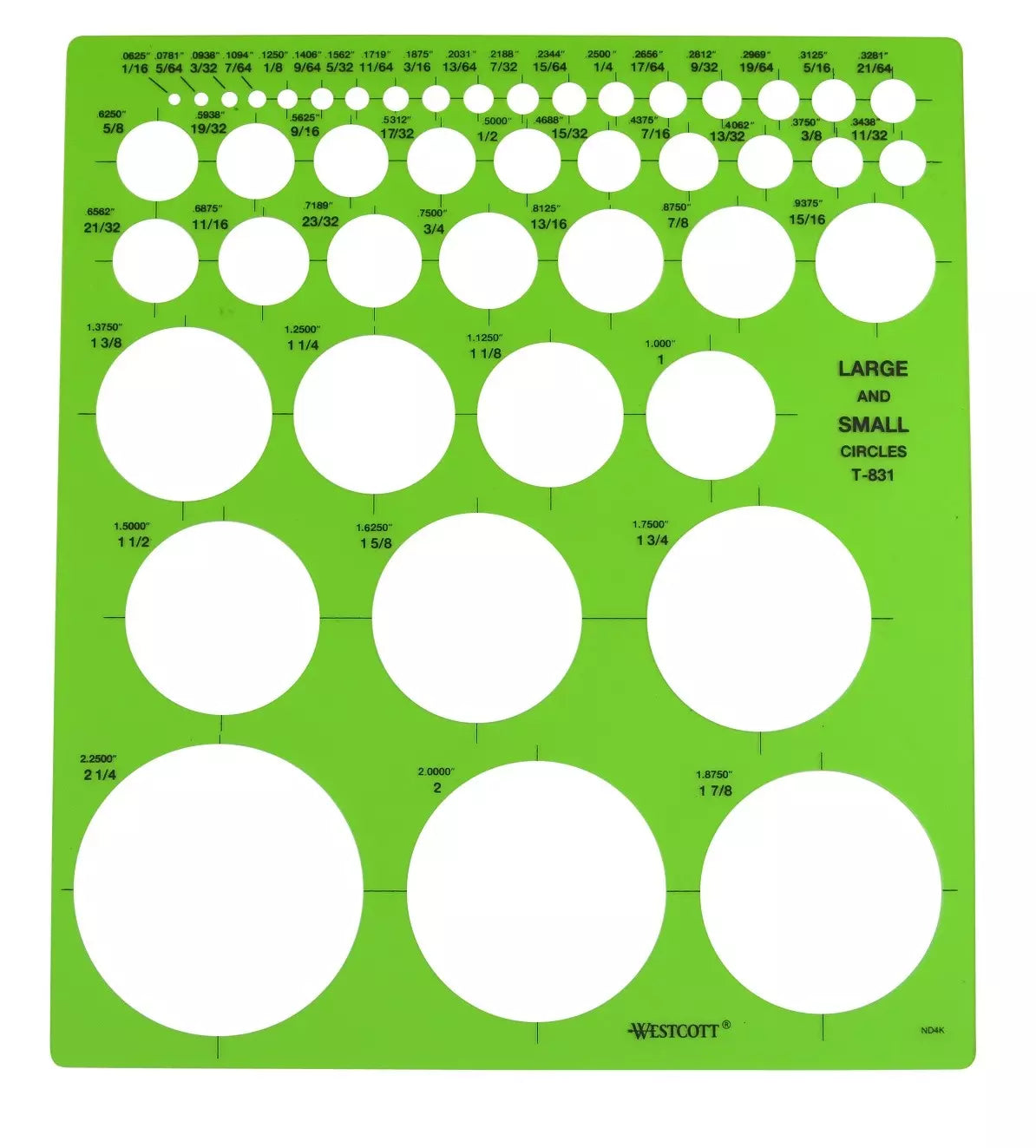 Westcott LetterCraft Large and Small Circles Template T-831