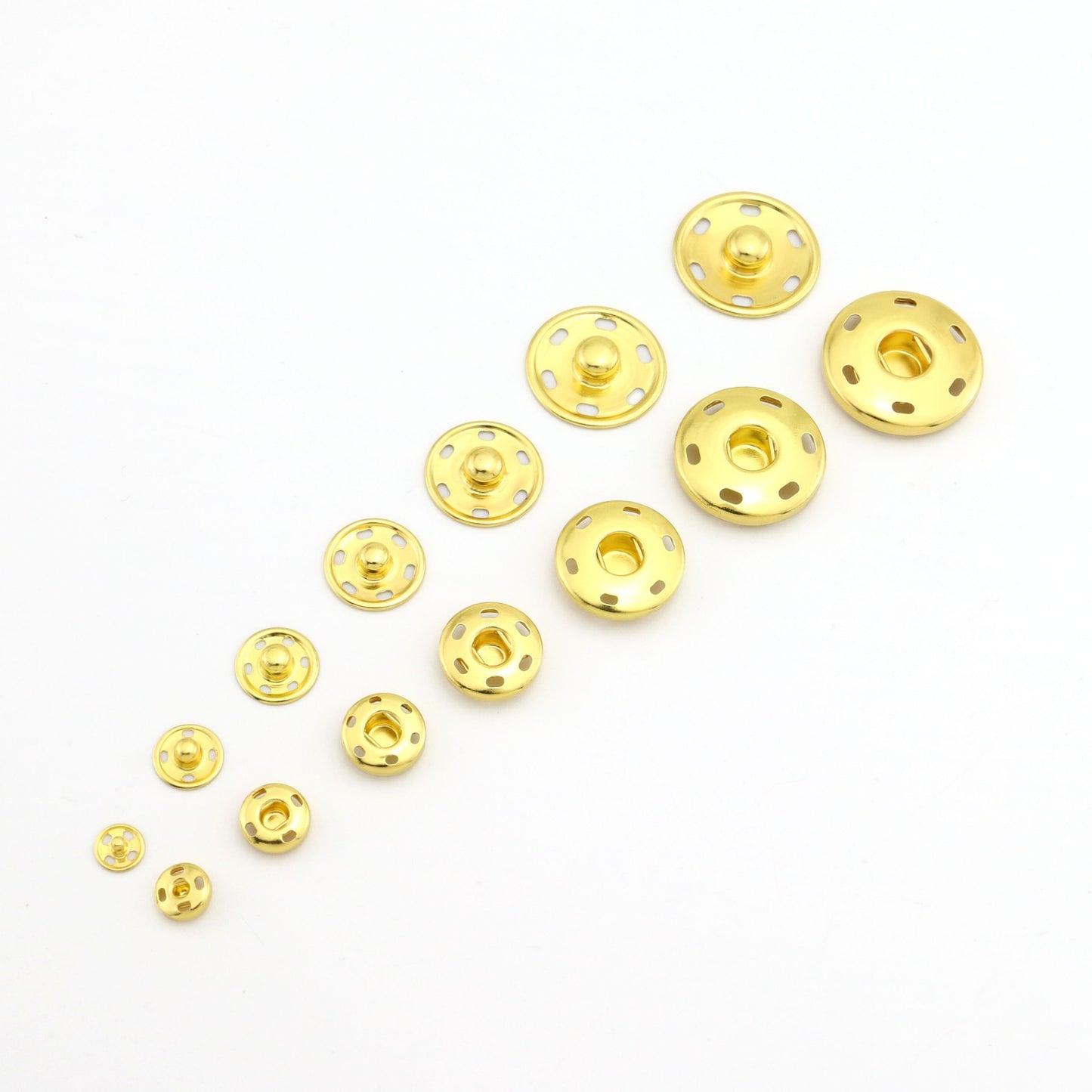 Sew-on Metal Snap Buttons (144 Sets)