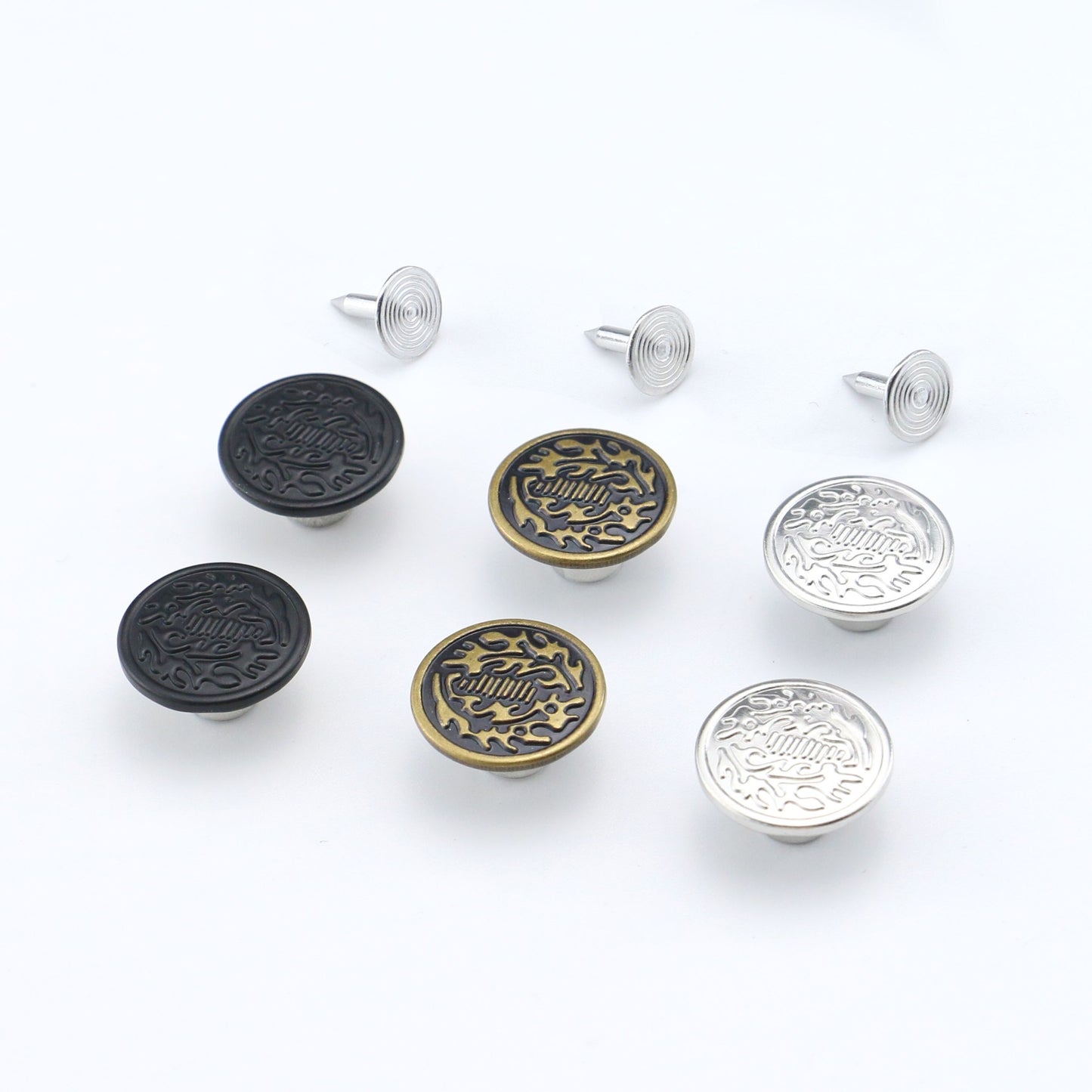 Rivets - Jean Button - Oak Leaf Design