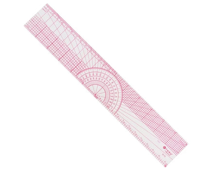 12" Transparent Beveled Protractor Ruler