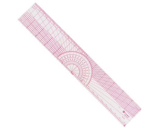 12" Transparent Beveled Protractor Ruler