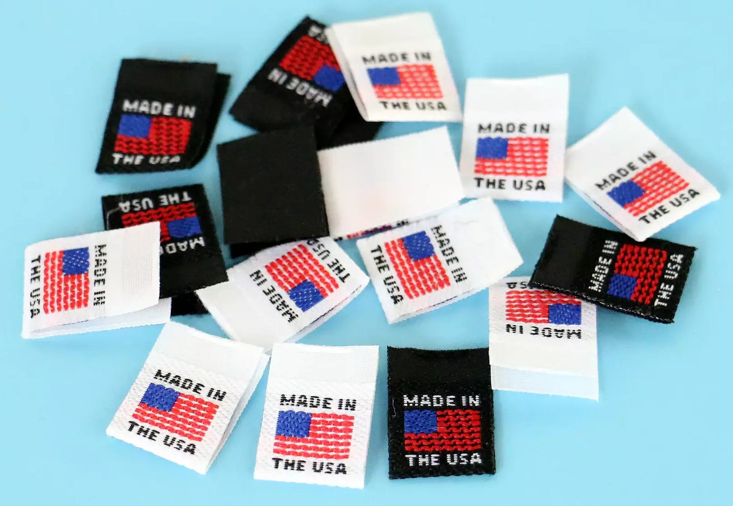 Woven Sew-In "MADE IN THE USA" Flag Clothing Labels